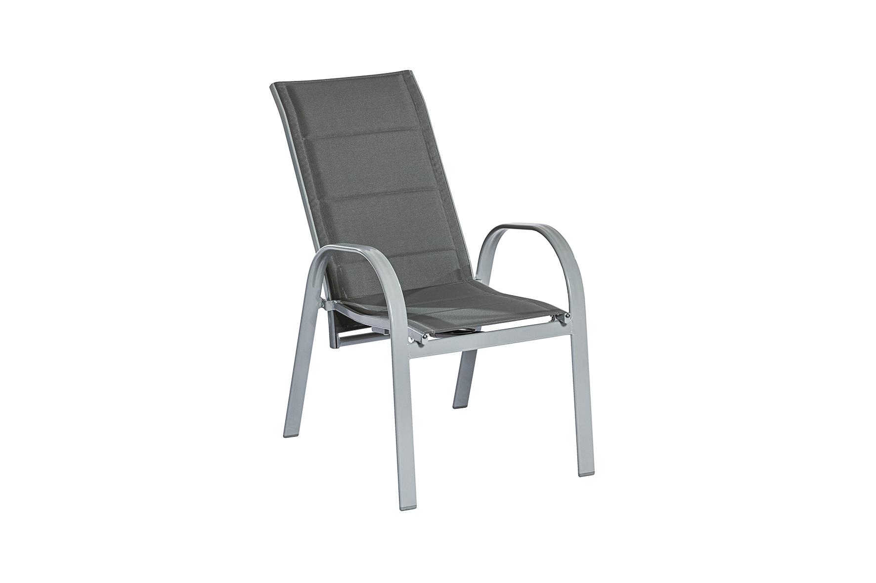 MERXXHANDELS Amalfi Stapelsessel 2er Set grau Gasdruckfeder Alu/Textil 16909424