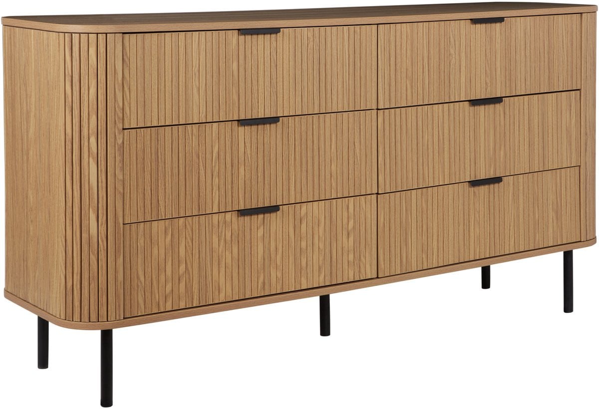 BRADLEY Dressoir Retro Lichthout Zwart MDF