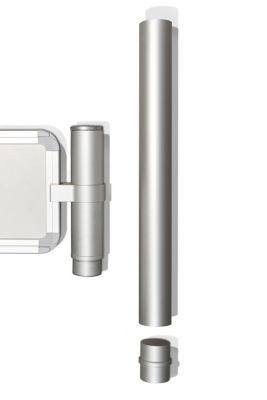 Ultradex Topperrohr, für Ultradex Stellwand-Standrohre, Ø 40 x L 500 mm, Aluminium, silber
