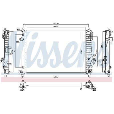 NISSENS Kühler, Motorkühlung 61687 für CHEVROLET GMC