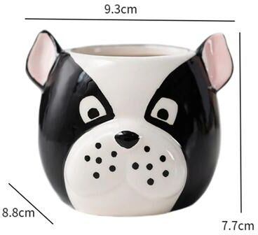ModernMart Cute Ceramic Dog Flower Pot Cartoon Succulent Planter Decorative Indoor Plant Holder b