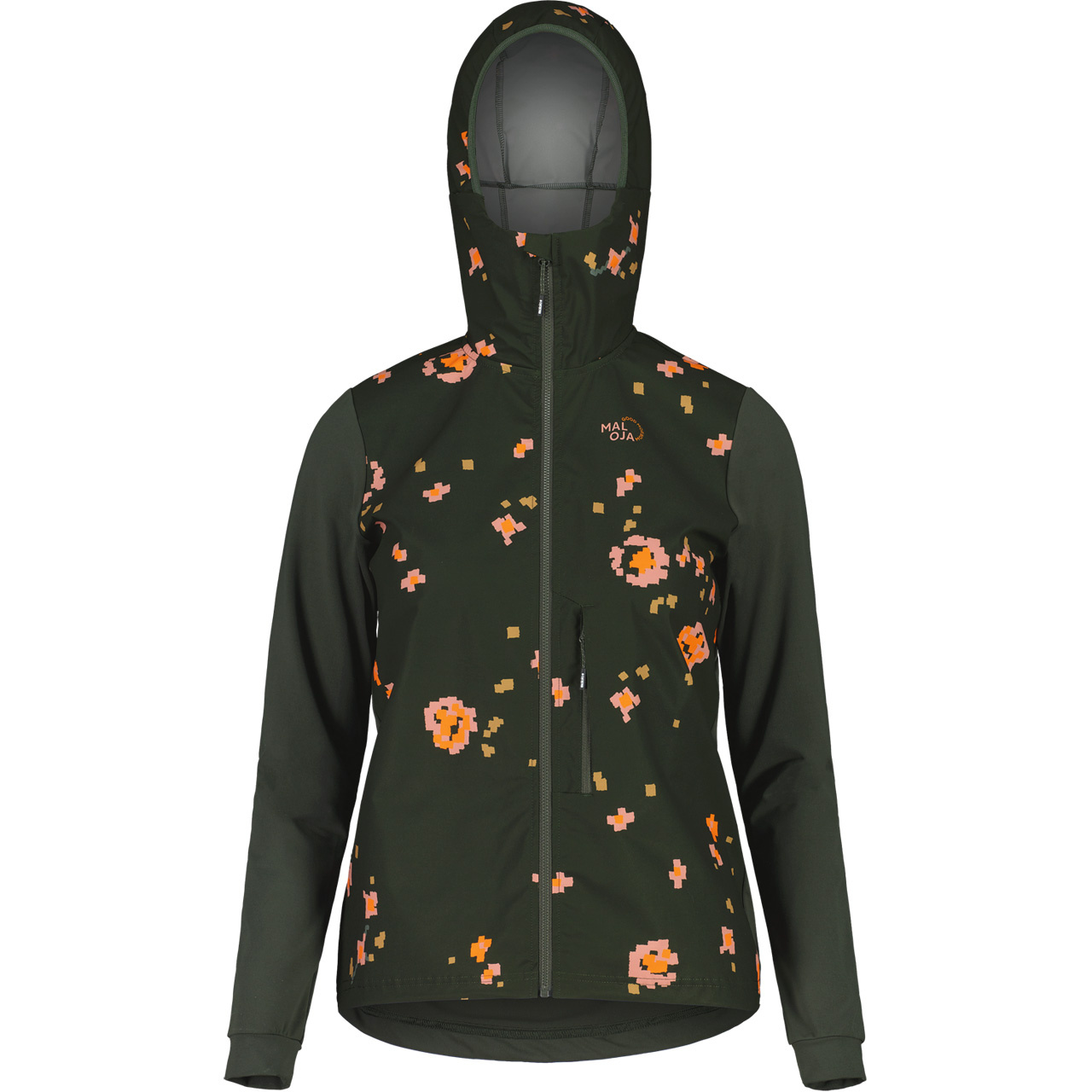 Maloja Damen Hybrid Softshelljacke SENNESm deep forest pixelrose - L