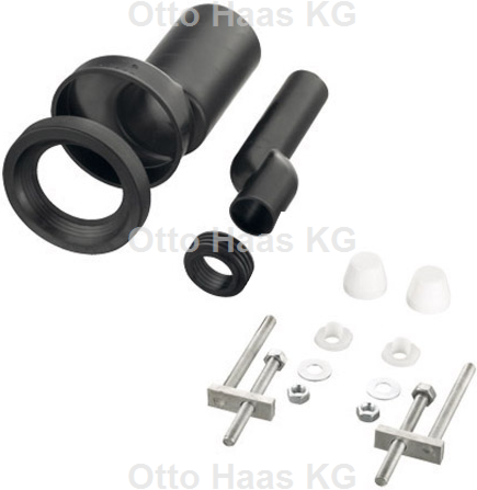 HAAS PE-Wand-WC-Anschlussgarnitur 3282 DN 90/110, 180mm, etagiert, verschweißbar, schwarz