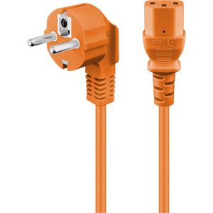 Goobay Netzkabel 95289, 3 m, Schutzkontakt-Stecker / Kaltgeräte-Buchse, orange