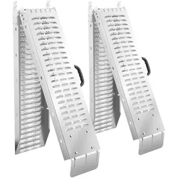 tectake Auffahrrampen Björn 2er Set faltbar, 400 kg belastbar - 166 cm silber