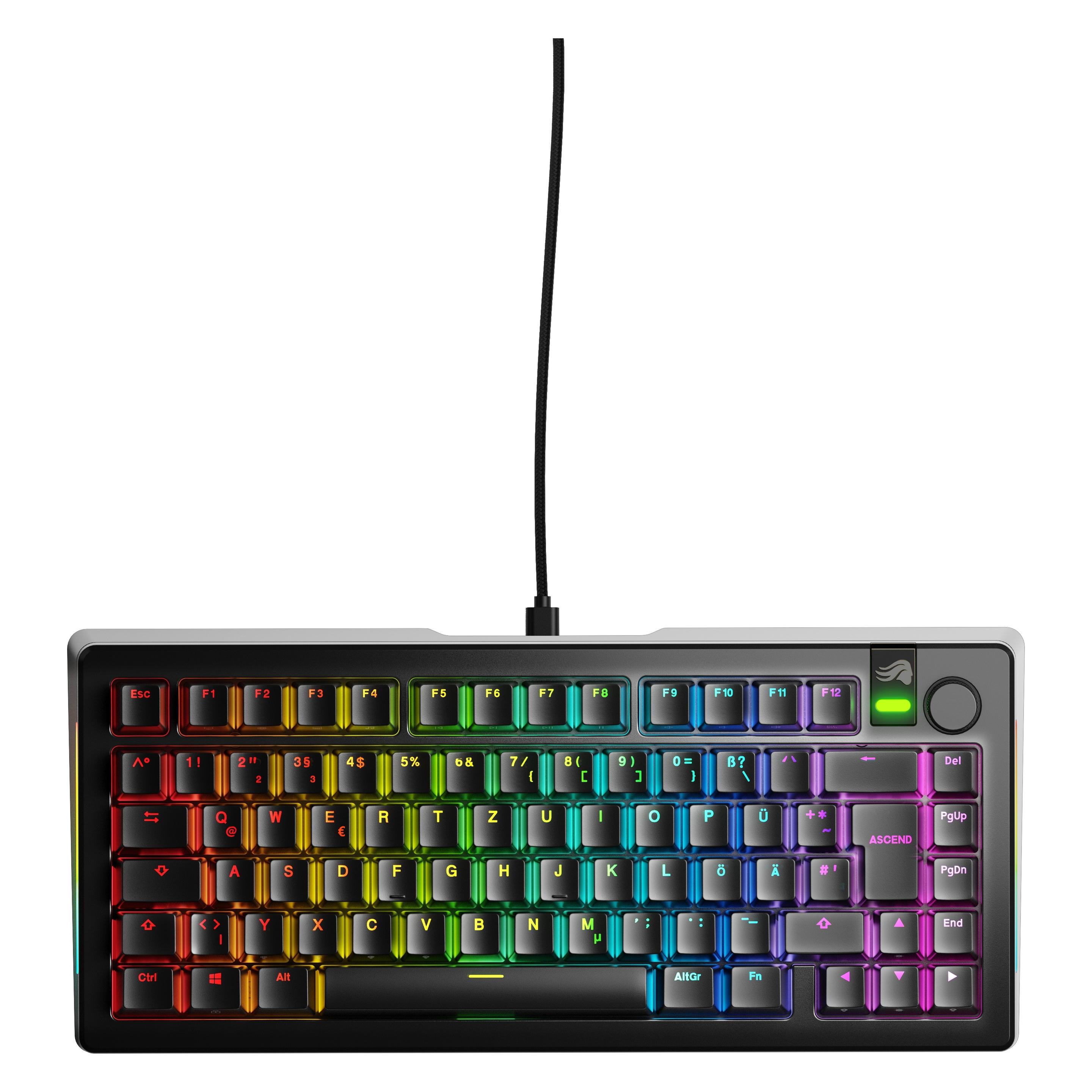Glorious GMMK 3 Pro 75 % Custom Gaming-Tastatur - Pre-Built, ISO (DE), Fox Switches, schwarz (DE, Kabelgebunden) (GLO-KB-GMMK3-PRO-75-PB-FOX-W-BLK-DE)