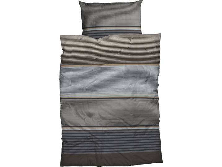 Bettwäsche CASATEX Orsa , braun, B/L: 135cm x 200cm, 1 Stk., 1 Stk., Satin, B/L: 80cm x 80cm, 2 Stk., Satin, Obermaterial: 100% Baumwolle, Bettwäsche, Bettwäsche, klassisches Dessin