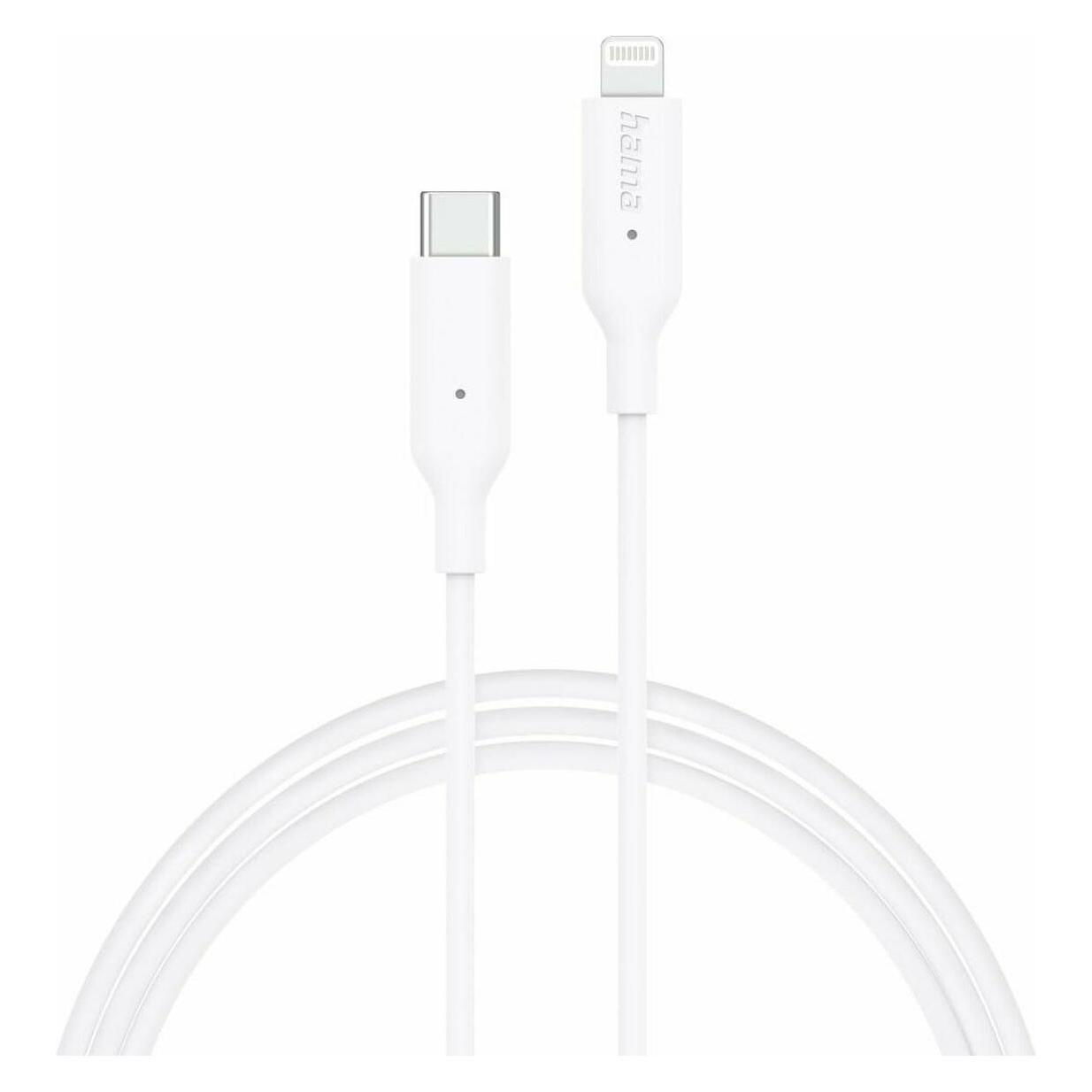 Hama USB-Kabel, USB-C - Lightning, 1 m, Weiss (1 m, USB 2.0) (00201598)