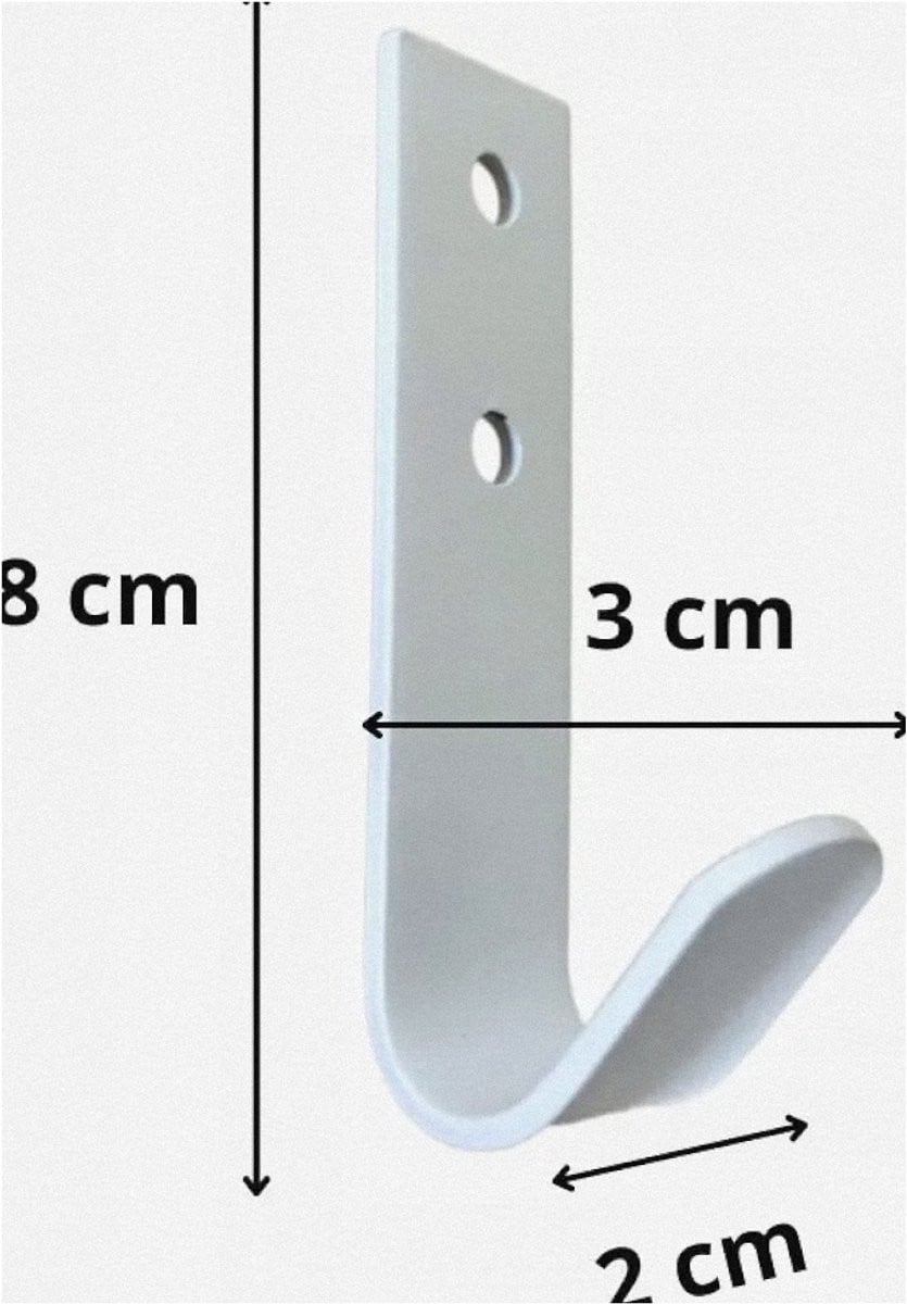 Set van 5 witte matte wandhaken van staal