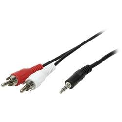 LogiLink CA1043 Cinch / Klinke Audio Anschlusskabel [1x - 2x Cinch-Stecker] 5.00 m Schwarz (matt)