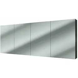 AcquaVapore Spiegelschrank Badspiegel Badezimmer Spiegel City 200cm schwarz JA mit 1x 5W LED-Strahler