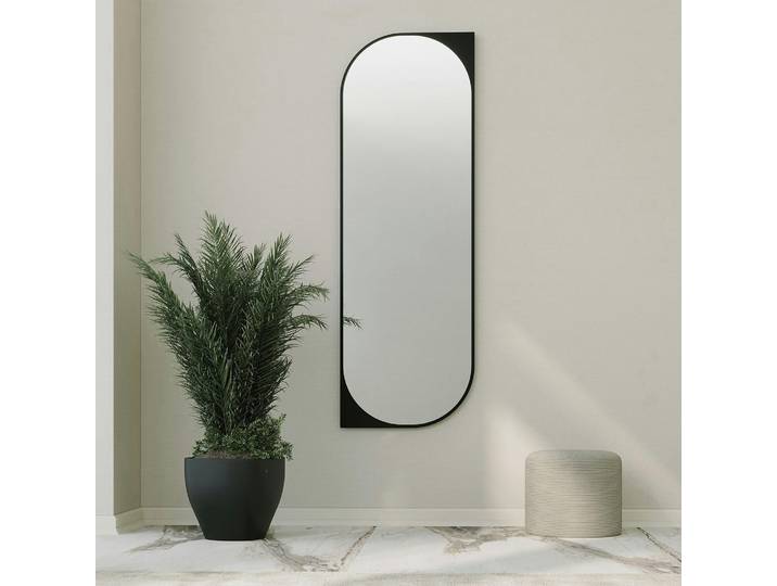 Miroir mural ovale, cadre capsule CODY - Noir