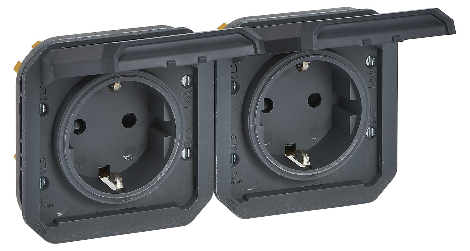 Legrand Plexo New inbouwdoos 2-voudig voorbedraad horizontale SSDO zwart