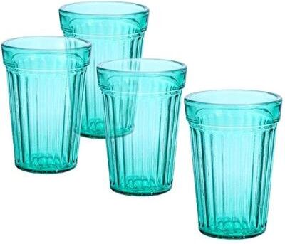 STP Goods Pastel Collection Faceted Drinking Glasses Set of 4 - 8.3 fl oz
