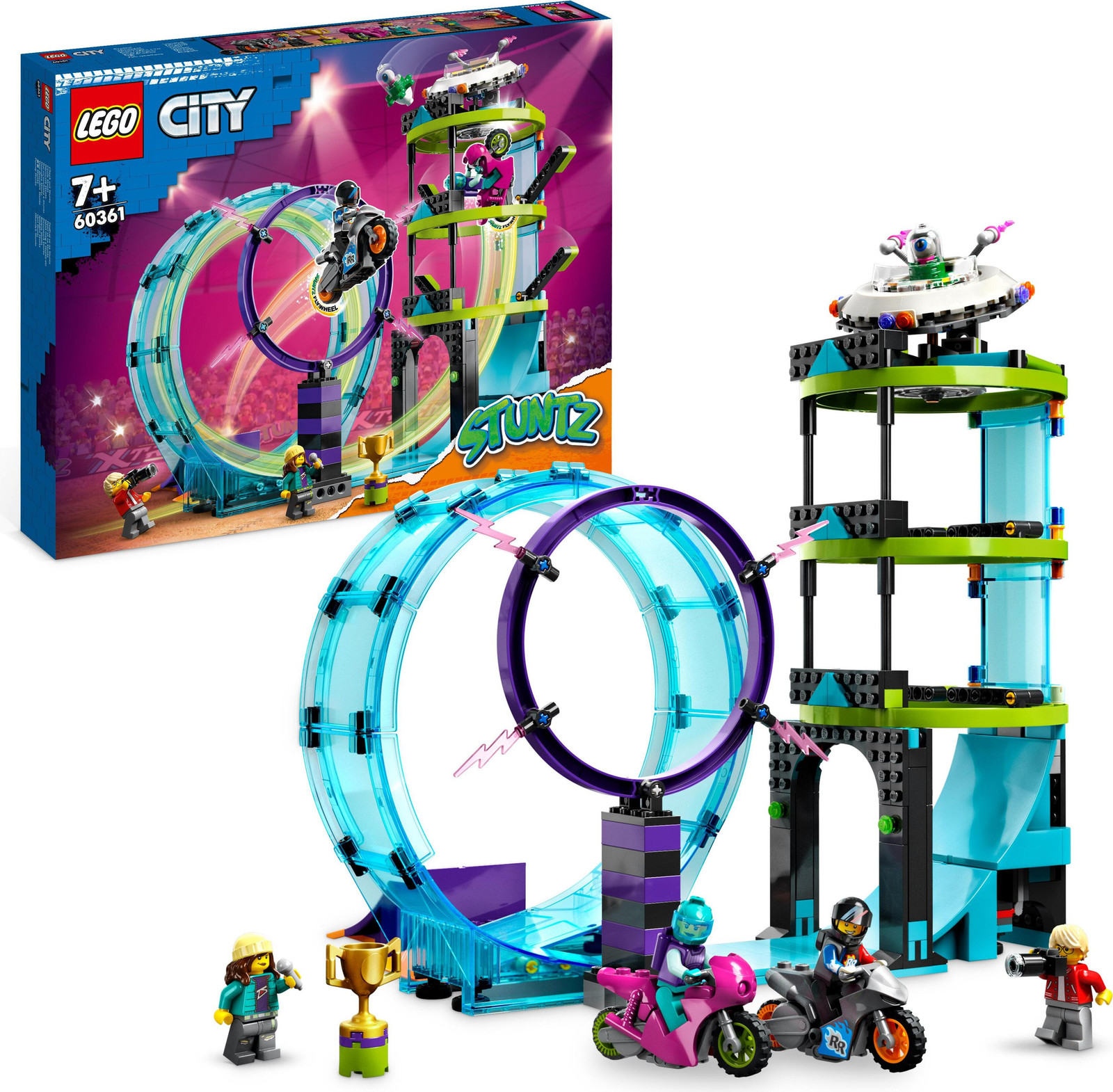 LEGO City Stuntz 60361 Ultieme Stuntrijder-uitdaging met 2 vliegwiel aangedreven motoren