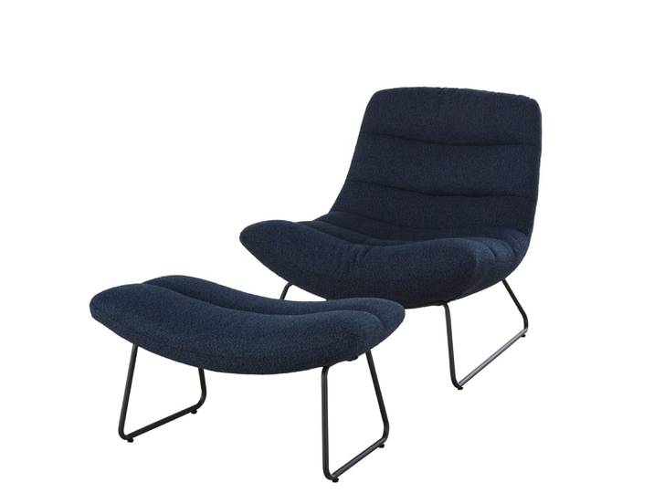 Sessel mit Fußstütze, dunkelblau