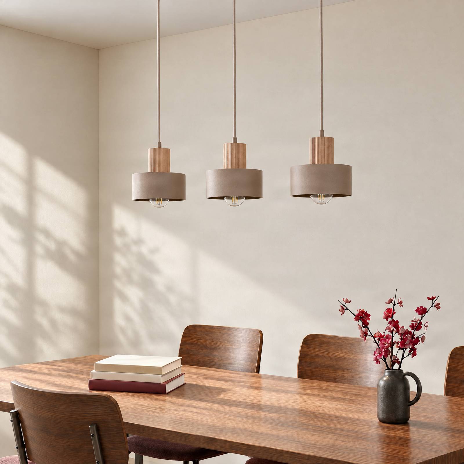 Hängelampe Rif SIGMA, dimmbar, creme / amber, für Wohn- / Esszimmer, Metall, Modern, Pendelleuchte