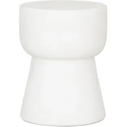 Hocker Motto aus Faserzement, rundes Design, modern, weiß, Ø 35 cm, robust und vielseitig