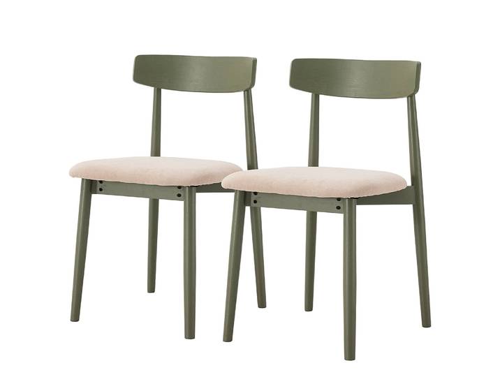 Esszimmerstuhl Lolif 2er-Set 47 x 78 x 51cm Grün/Beige/Olivgrün/Beige Grün