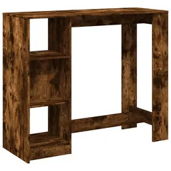 vidaXL Bartisch mit Regal Räuchereiche 124x46x103,5 cm Holzwerkstoff