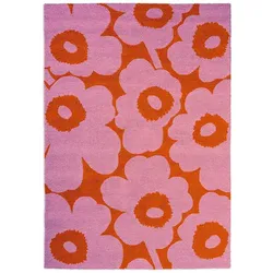 Outdoor-Teppich Marimekko Unikko Brink & Campman rose orange rosa, Designer Maija Isola, 160x1.1 cm