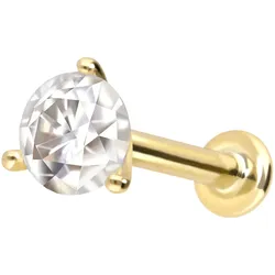 14 Karat Gold Labret mit Innengewinde MOISSANIT