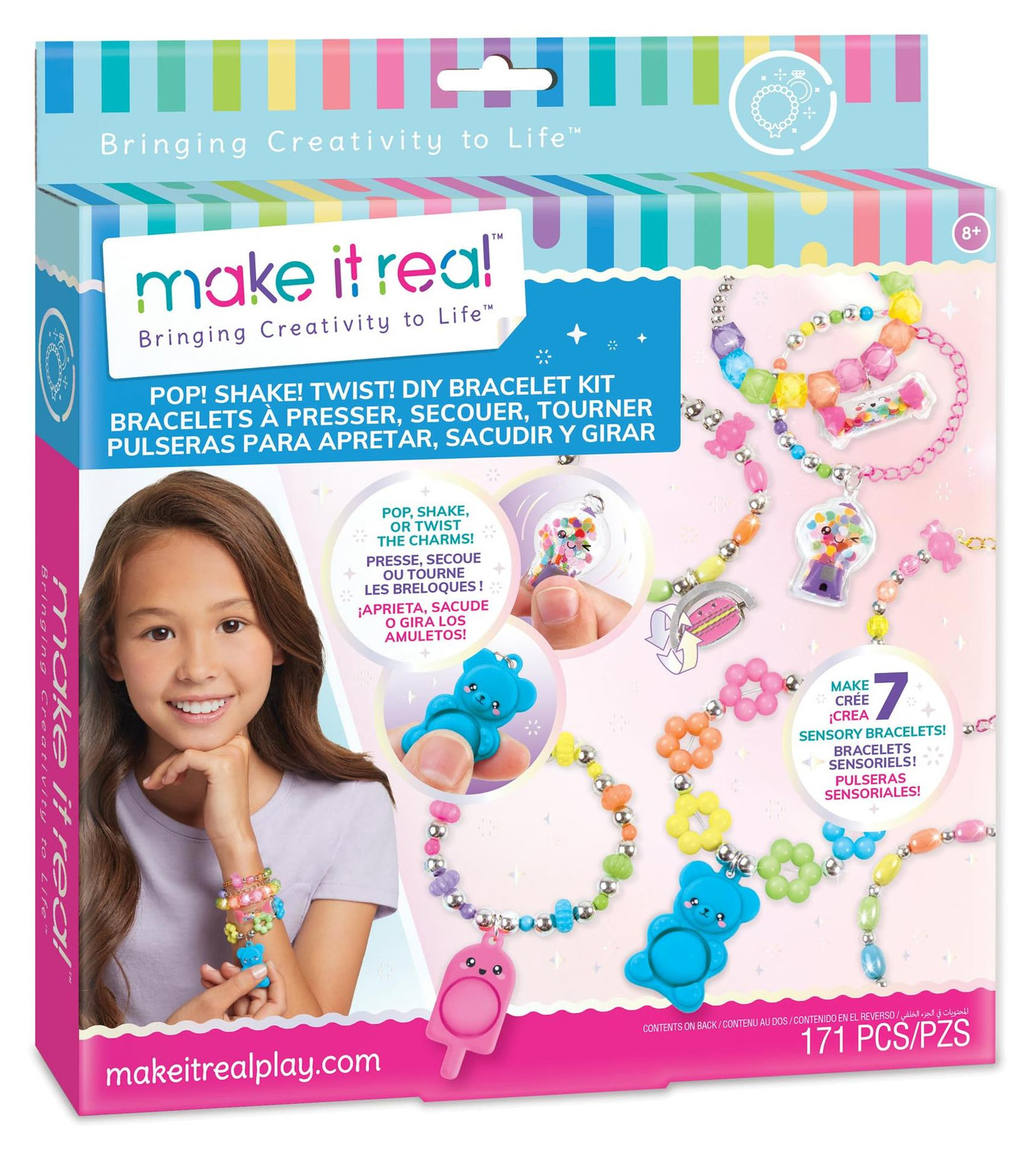 Make it real DIY-armbanden set voor kinderen, meerkleurig