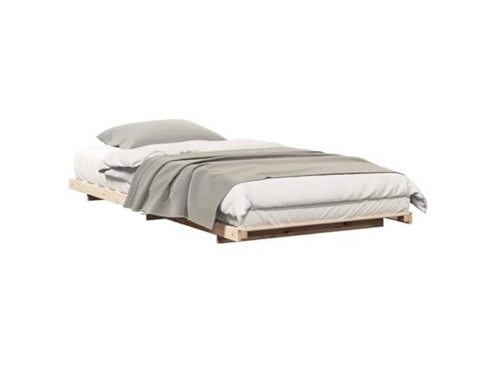 PUGYNBK Bettgestell Braun 80 x 220 cm Kiefer massiv Moderne Plattform, einfache Montage, kein Lattenrost, einfache Wartung, minimalistischer Stil