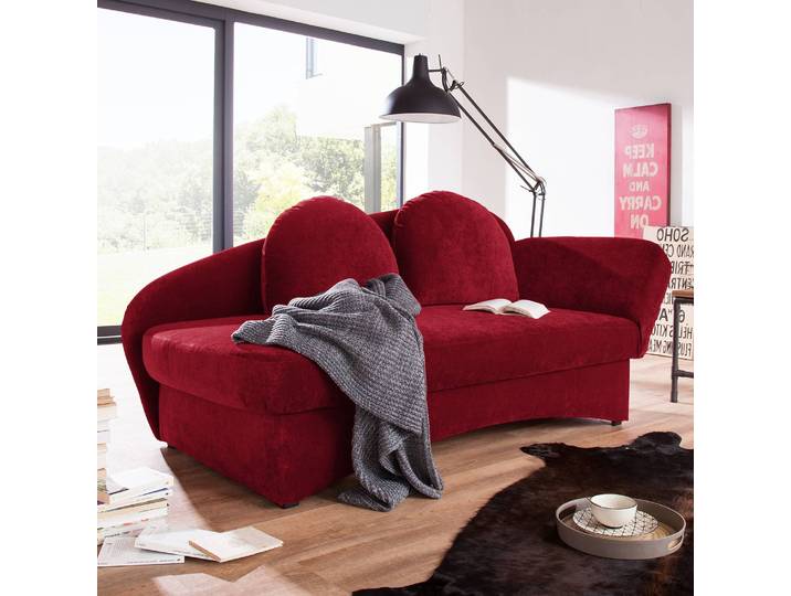Recamiere Velours Rot/Bordeaux Velours 182 x 85 x 86cm Armlehne davorstehend rechts Landhaus