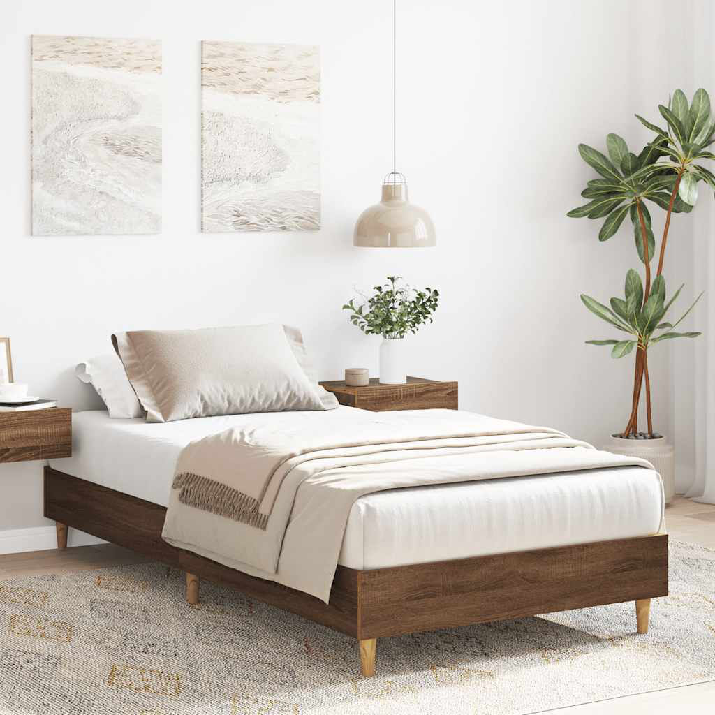 Alpen Home Bed Frame No Mattress Engineered Wood Brown Oak 102 x 203cm