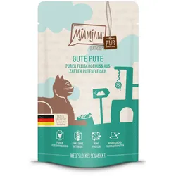 MJAMJAM Quetschies PUR 125g Beutel Katzennassfutter Sparpaket 24 x 125 Gramm gute Pute pur