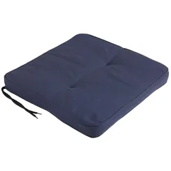 Sitzkissen Indu von Brafab aus Dralon-Stoff, klassisch, blau, mit Bändern zur Befestigung