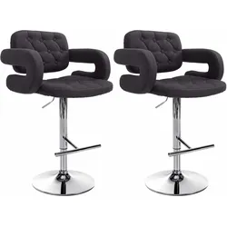 CLP 2er Set Barhocker Dublin Stoff C   Farbe: schwarz