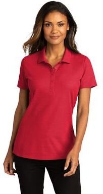 Port Authority LK810 Women's SuperPro React Polo Shirt in Rich Red size 4XL   Polyester Blend