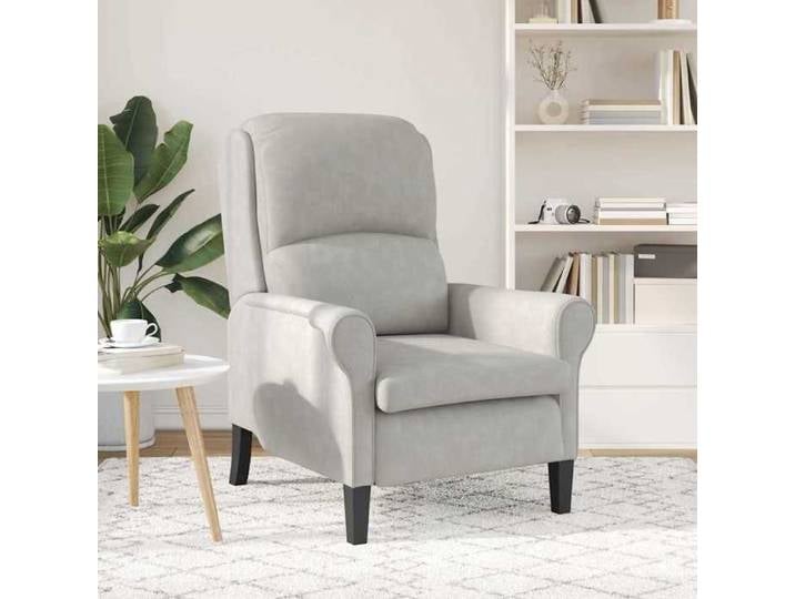 NEUF Fauteuil relax - BURKE - Chaise simple - Gris clair 76x94x102 cm Microfibre LL4683