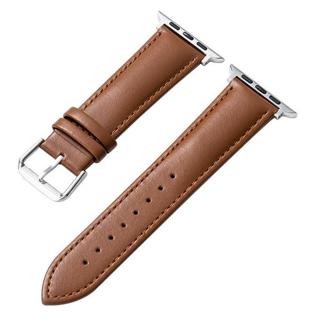 Crong Smartwatch Apple-Lederarmband, braune Farbe, 38/40/41 mm (38 mm, 40 mm, 41 mm, Echtleder, Edelstahl, Rindsleder) (CRG-40NOB-MKA)