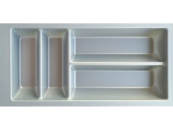 Besteckeinsatz KOCHSTATION Cara , grau (silbergrau), B:22cm H:47,5cm T:5,5cm, Kunststoff, Schubladeneinsätze, Besteckeinsatz, 30 cm breit, Schubkästen der Serien Tokio, Cara, Elga, Tara und Avio
