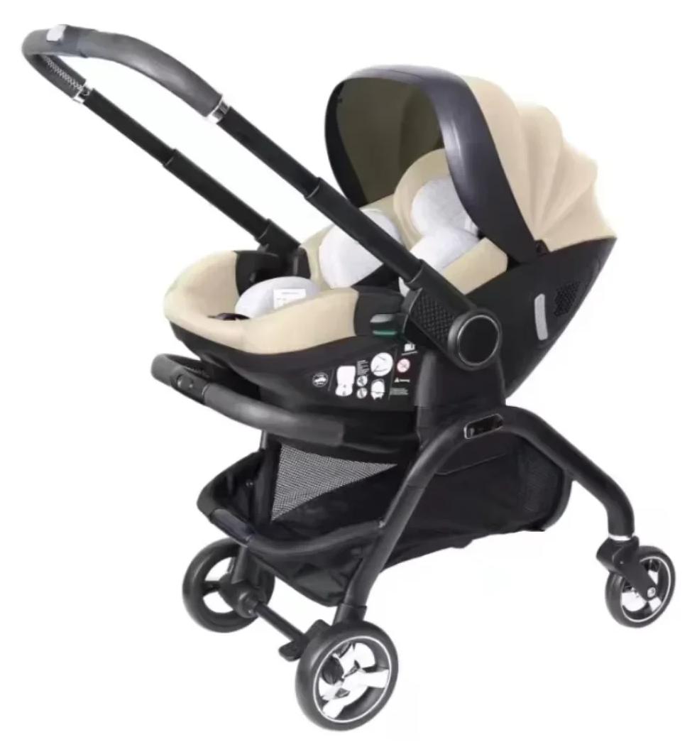 Multifunktionaler Kinderwagen - NB366 - Für Neugeborene - Mit Babywanne - Autokindersitz-kompatibel - Zusammenklappbar - 0-2 Jahre - Tragfähigkeit über 20 kg - Armeegrün