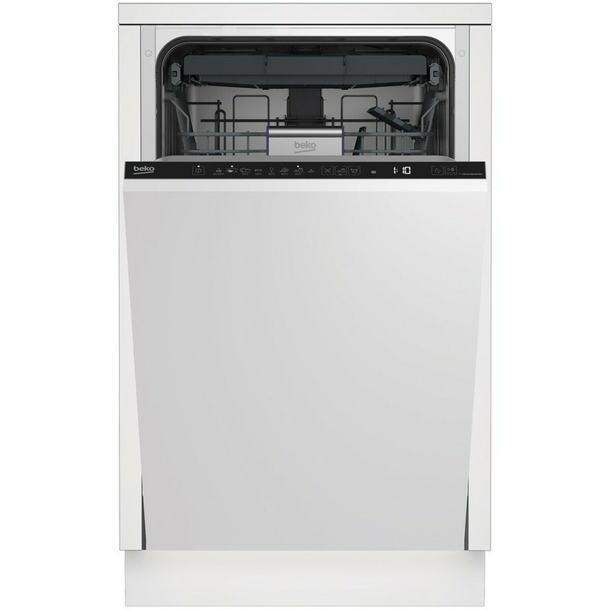 Beko DIS48120, Voll integriert, Single (45 cm breit), Weiß, LED, 3 Korb/Körbe, Tiefer, höher