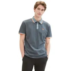 Tom Tailor Herren Poloshirt DETAILED COLLAR - Regular Fit - White foggy blue twotone 35199 - M
