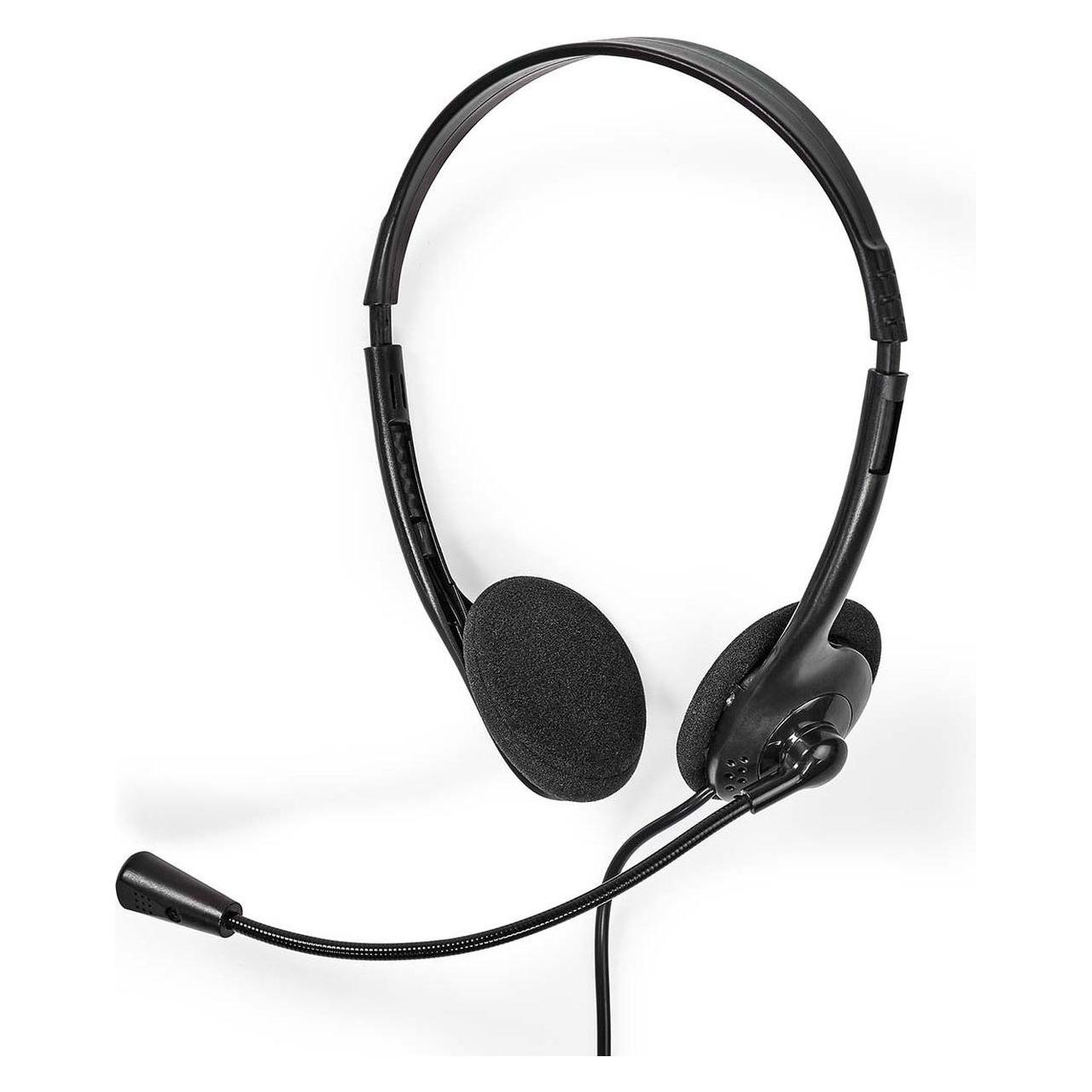 Nedis PC Headset On-Ear - Black (Kabelgebunden, USB-A, Google Meet, Zoom) (CHSTU110BK)