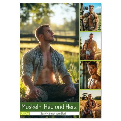 Muskeln, Heu und Herz - Sexy Männer vom Dorf (Wandkalender 2026 DIN A3 hoch), CALVENDO Monatskalender