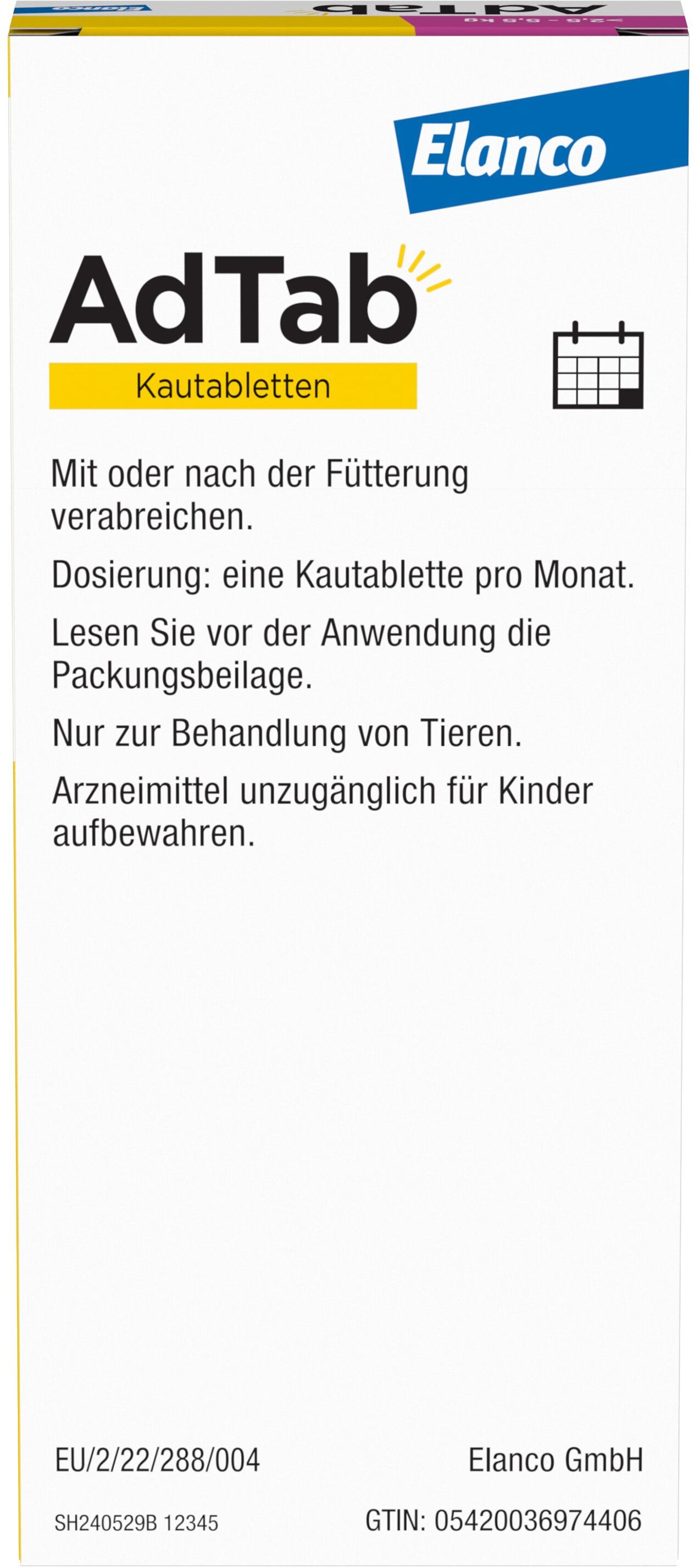 AdTab™ Hund über 2,5 bis 5,5 kg 112 mg (Doppelpack) 2x3 St Kautabletten