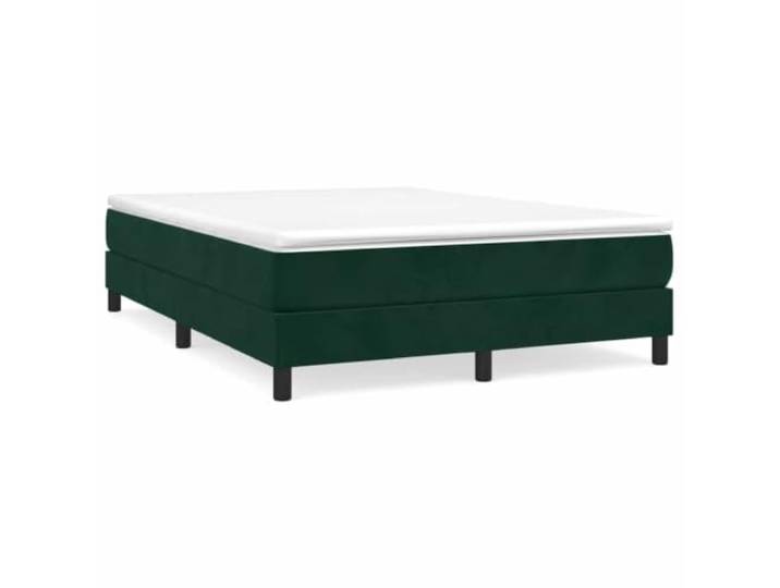 PUGYNBK Boxspringbett aus Samt, Dunkelgrün, 140 x 200 cm Taschenfedern, mittlere Festigkeit, weicher Schutz, Holzlatten, inklusive Anleitung