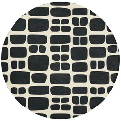 BADEMATTE Modern - Bio - Schwarz Badvorleger 70x70 cm