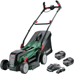 Bosch Rasenmäher UniversalRotak 2x18V-37-550, Akku, 2x18V / 4Ah, mit 2 Akkus, Ladegerät & Fangkorb 40L