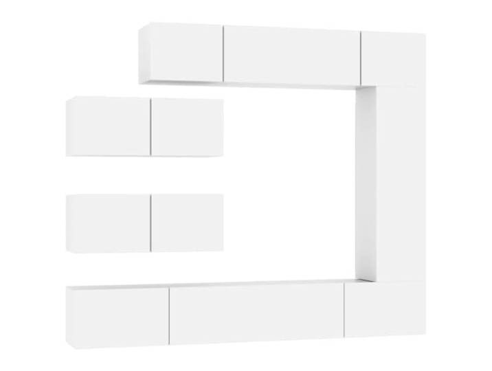 GHVBNMF 7-TLG TV-Schrank-Set Wandmontage Weiß Holzwerkstoff Flexibles 7-teiliges Lowboard-Set zur Wandbefestigung schafft Ordnung im Wohnzimmer und Schlafzimmer mit viel Stauraum.