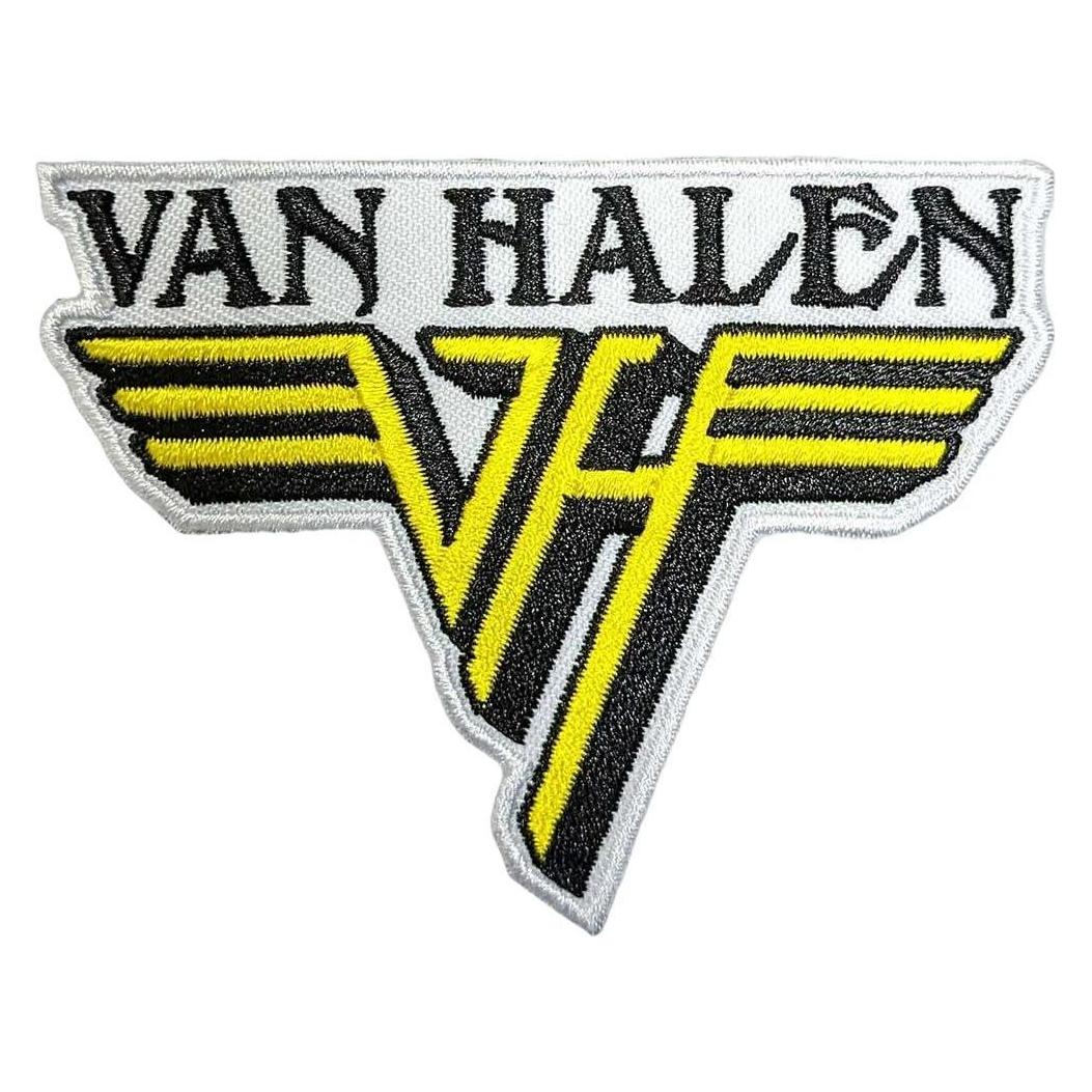 Van Halen Fabric Text Logo Iron-On Patches (White, Yellow, Black) (6 x 8 cm) (62308824)