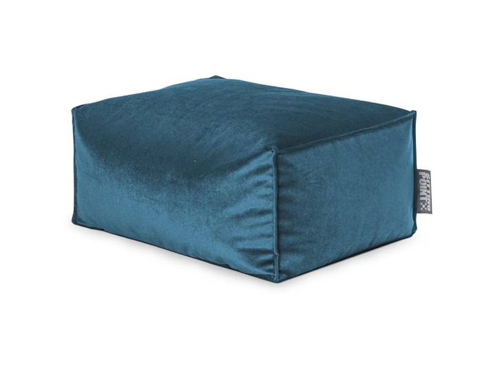 Repose-pied d'intérieur aspect velours pétrole 55x65x30cm