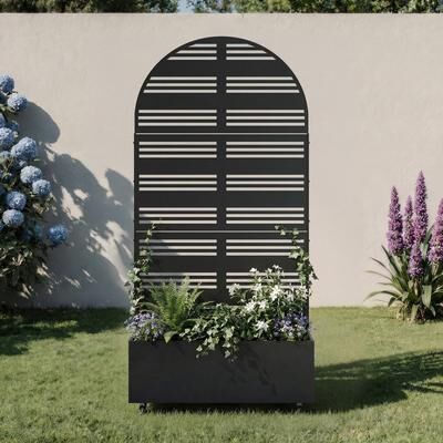 Lumibee Outdoor Arch Screen Privacy Fence with Planter Box Trellis